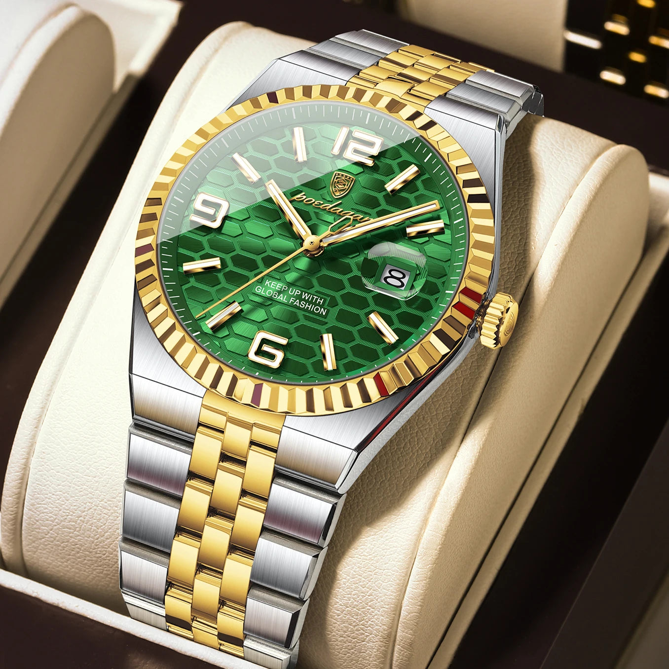 Land-Dweller Steel/Gold-Green Dial
