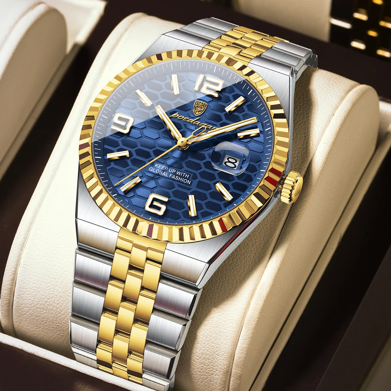 Land-Dweller Steel/Gold-Blue Dial
